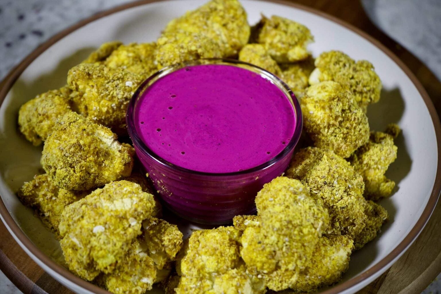breaded-cauliflower-bites-tiktok-pink-sauce-the-whole-food-plant